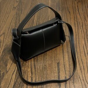 Black Handbag with White Stitching